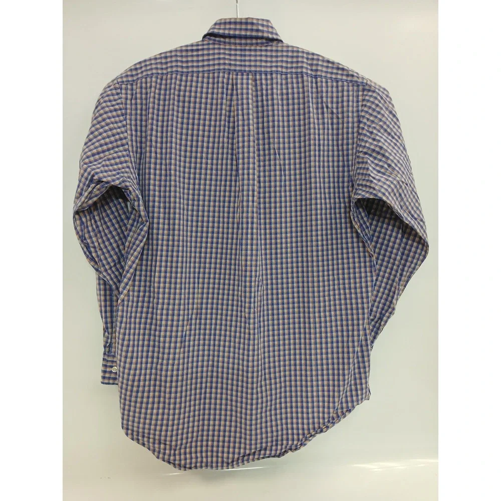 Ralph Lauren Shirt Mens Medium Blue Plaid Classic Fit Button‎ Down Long Sleeve